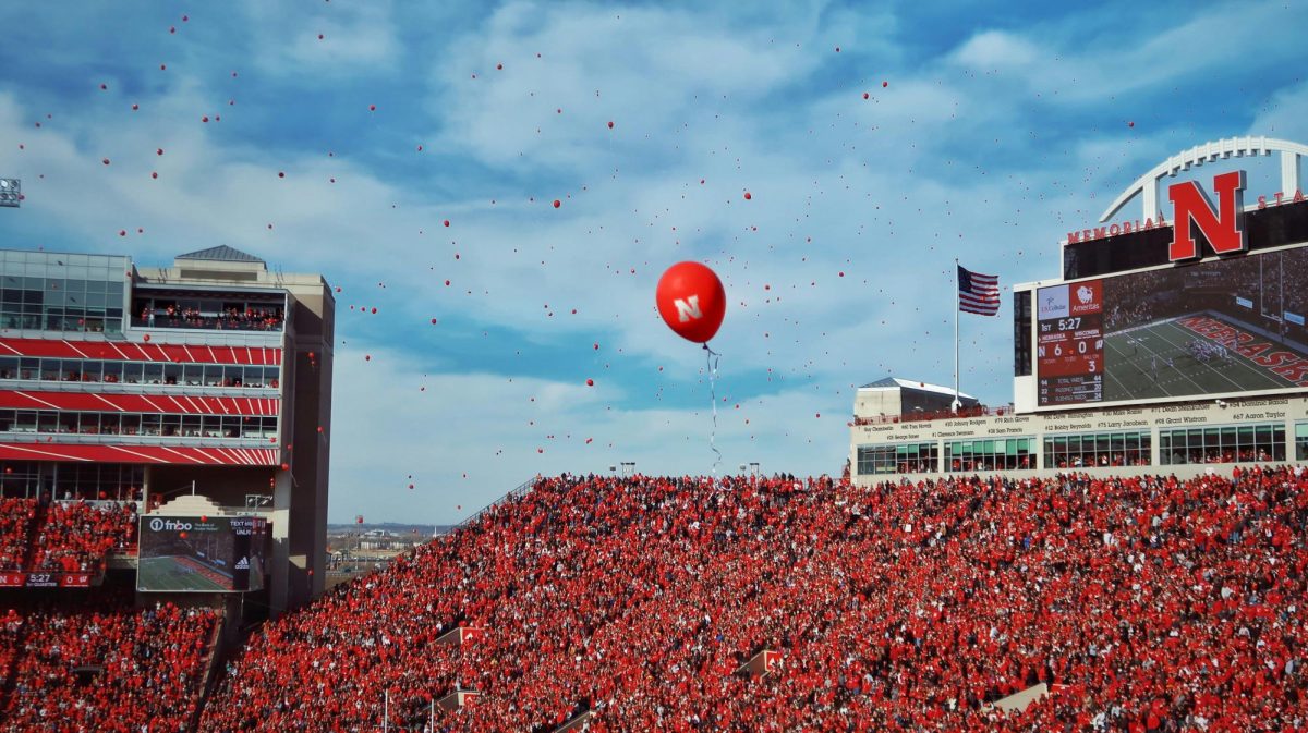 Fan section at a University of Nebraska football game (Jakob Rosen on Unsplash)