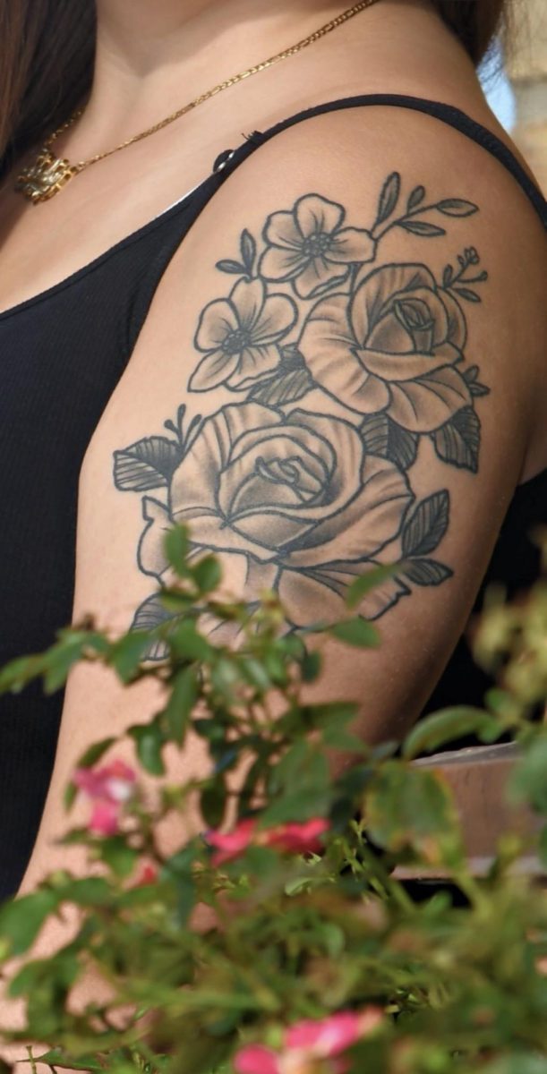 Shelby Zito's flower tattoo